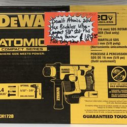 Dewalt Atomic 20V Max Brushless Ultra-Compact 5/8” SDS-Plus Rotary Hammer Tool Only New 