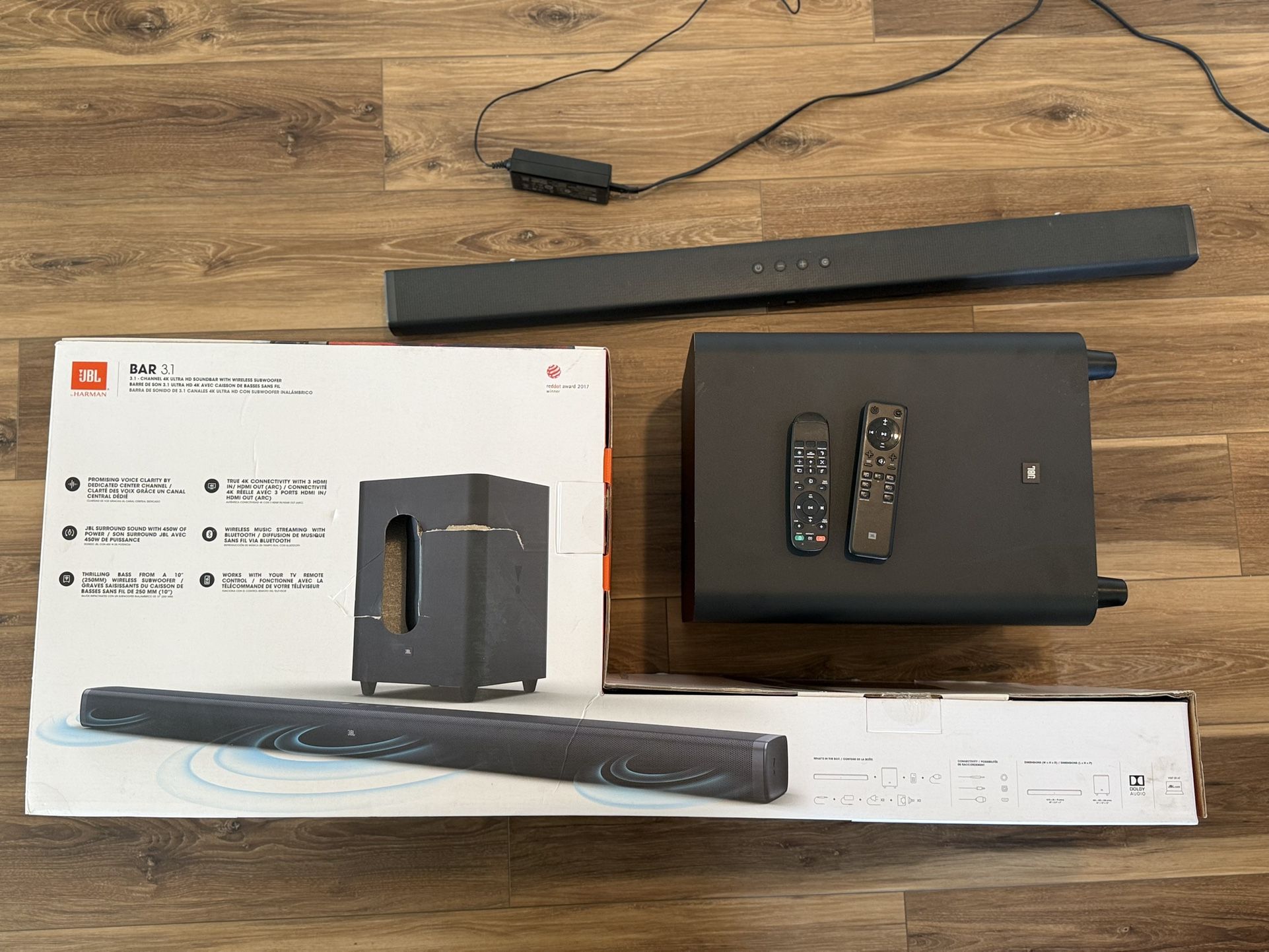 JBL BAR 3.1 - 3 Channel Soundbar 10” Wireless Subwoofer