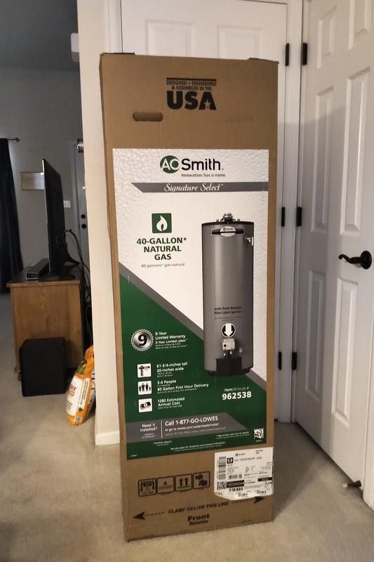 New 40 gal Natural Gas Water Heater (includes installation)