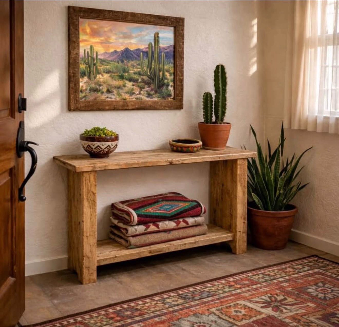 Sofa Table Console Table Handmade Southwestern Desert Style Rustic