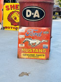 Porcelain Advertising Sign Ford Mustang 12In