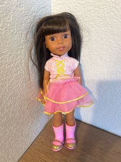 American Girl Doll with Pink Tutu Outfit