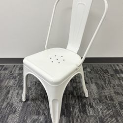 White Industrial Style Cafe / Dining Chairs 