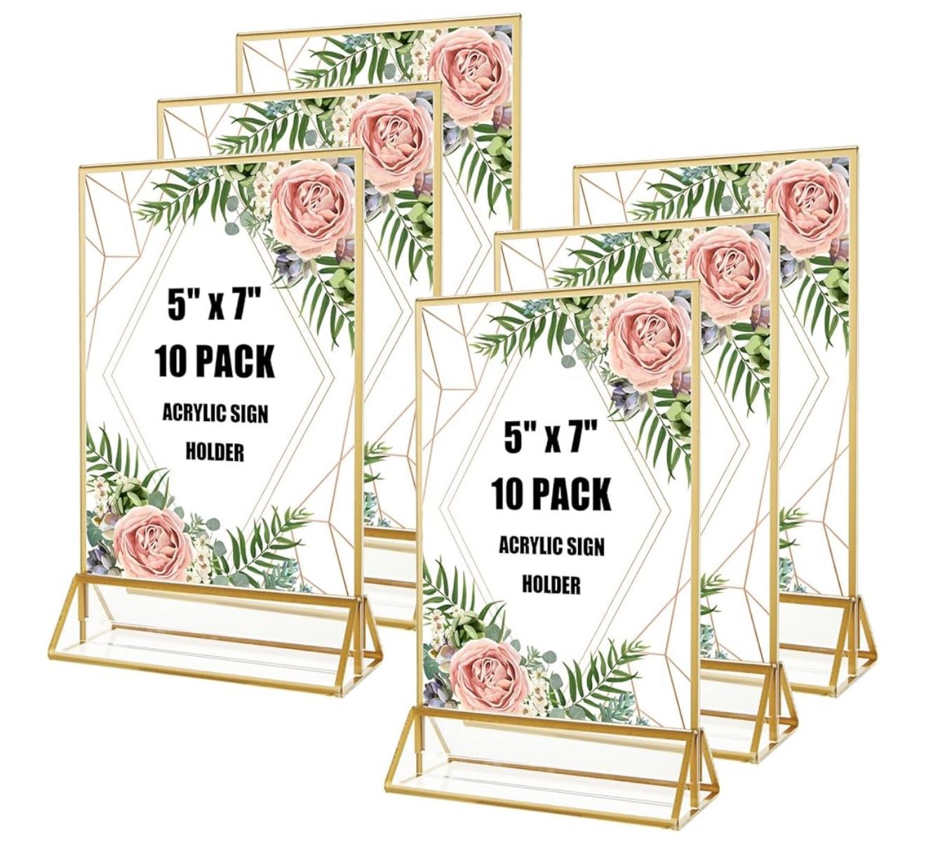 22 Acrylic Clear/gold Sign Holder For Wedding