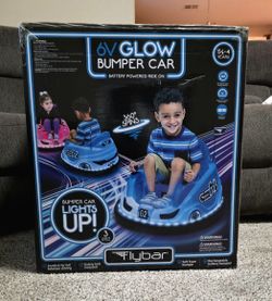 6V Blue Glow Bumper Car, Battery Powered Ride on