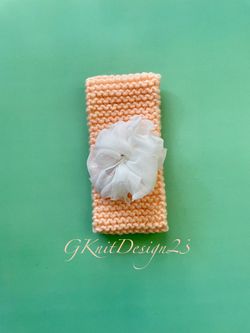 Hand knitted headband, Ear warmer with 3D flower