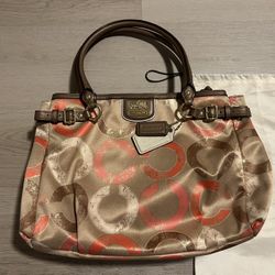 Coach Madison Metallica Op Art Carryall Leather Shoulder Bag