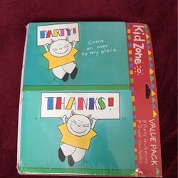 American greeting party invitation and thank you note