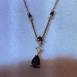 Sapphire And Diamond Necklace 