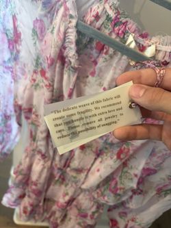 Love shack fancy pink Floral Ruffle Dress