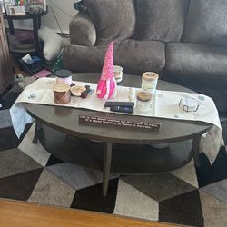 Coffee Table. Oval Brown