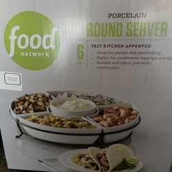 Porcelain 6 Piece Round Server