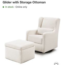 Aft Swivel  Glider With Storage Ottoman 