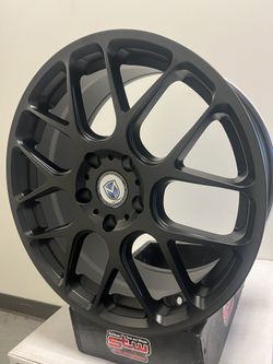 18” Staggered Matte Black Flow Form Wheels (5x112) (5x14.3) (5x120)