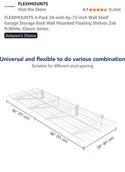 Heavy duty white shelves