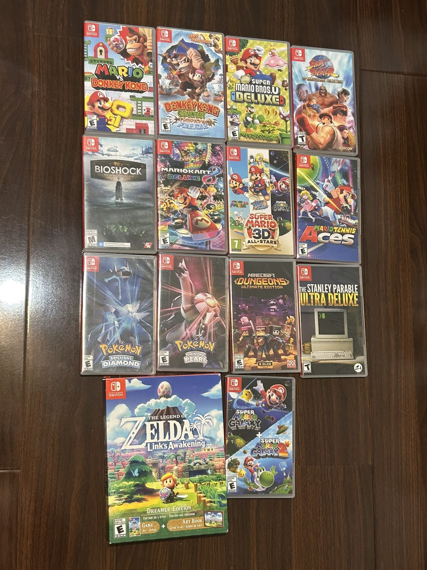 Nintendo Switch Game lot bundle Super mario galaxy 3d all stars tennis aces deluxe u donkey kong tropical freeze