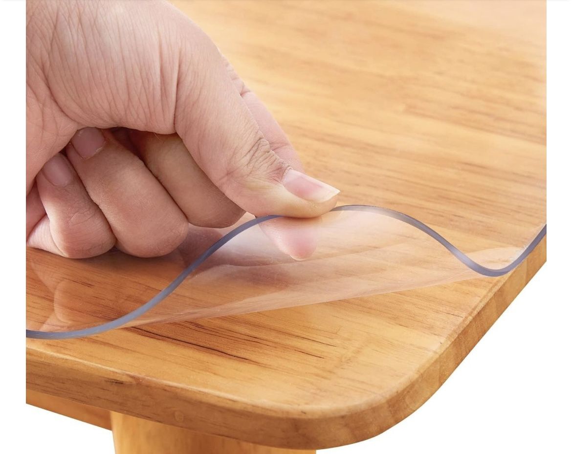 36 Inch Diameter Round Clear Plastic Table Protector Cover Pad Thick Wipeable PVC Vinyl Tablecloth Furniture PVC Protective Desktop Liner Cover Waterp