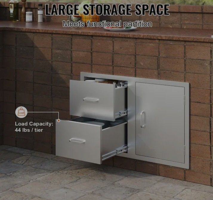 New Outdoor BBQ/Kitchen Built In Drawer & Door Combo