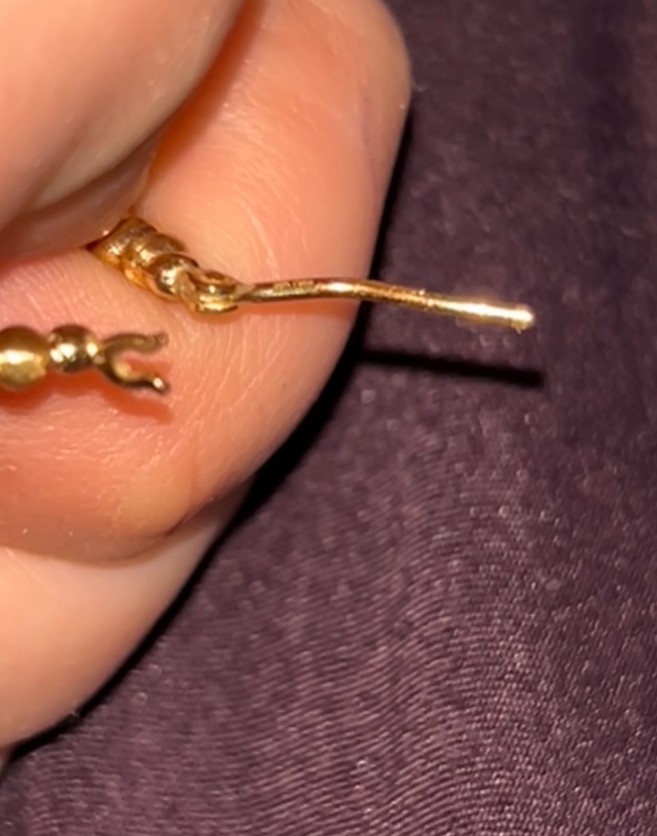 10k Gold Shrimp Hoop Earrings Real gold.