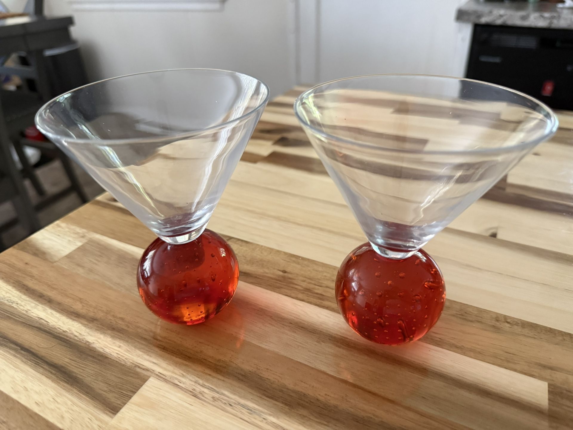 Vintage Martini Glasses Ball Base