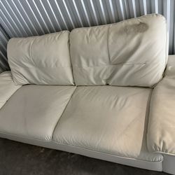 White Faux Leather IKEA Couch 