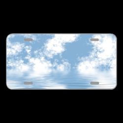 License Plate Novelty Car Front Background Sky Cloud Water Paper