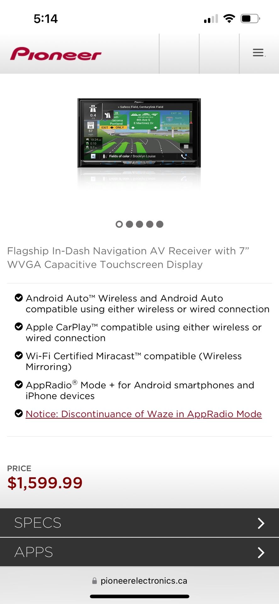 Pioneer Wireless CarPlay