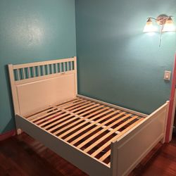 Ikea White Full Bed Frame Hemnes 