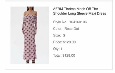 AFRM Thelma  mesh off the shoulder dress
