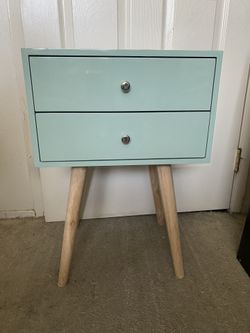 Mid Century Modern Bedside Table with 2 Drawers