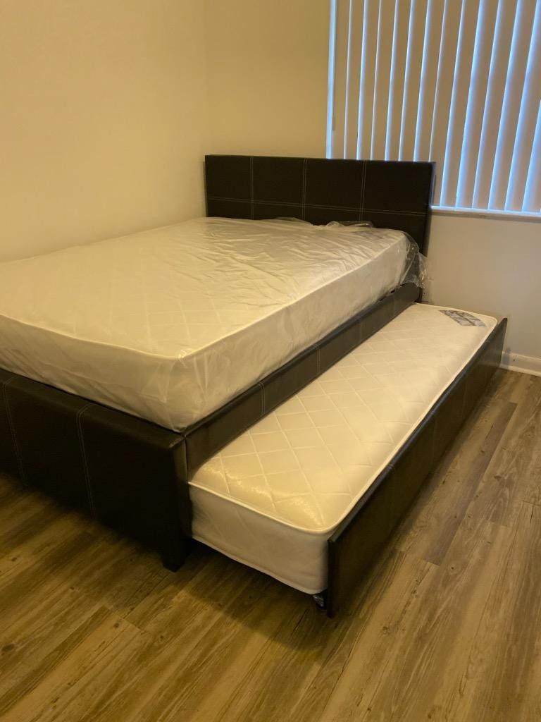$499 full twin trundle bed with 2 mattress brand new free delivery same day