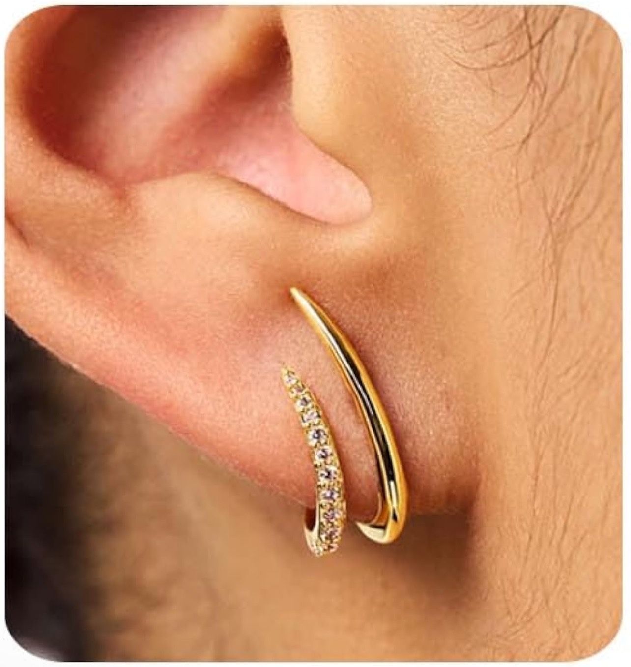 Gold Earrings for Women Trendy 14K Gold Plated Stud Earrings Dainty Minimalist Simple Hypoallergenic Earrings Jewelry Gift for Her Amazon's Choice 1K+