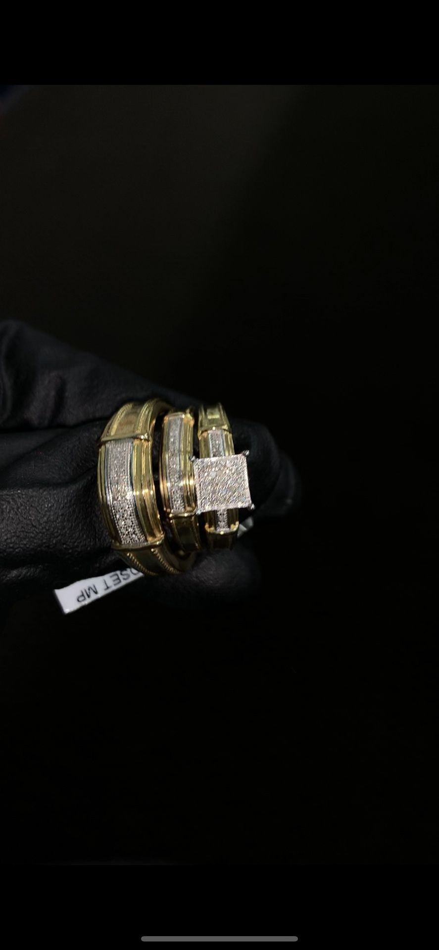 10k Gold With 0.22CT Diamond Trio Set