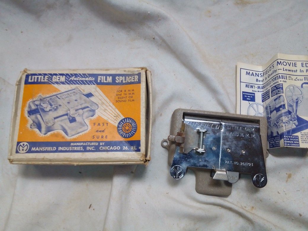 Little Gem Automatic Film Splicer, manufactured by Mansfield Industries in Chicago