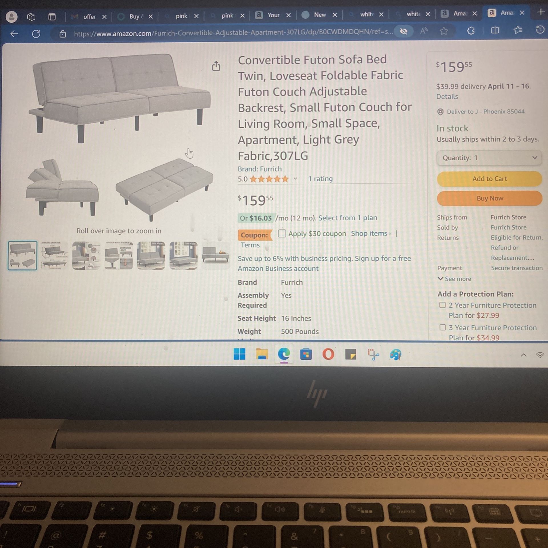 Dark grey futon for Sale in Phoenix, AZ OfferUp