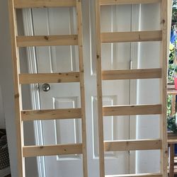 Handmade Unfinished Wood Blanket Ladder – Rustic Farmhouse Décor - Reduced
