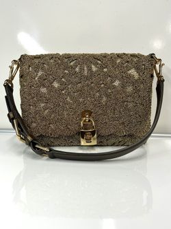 Dolce & Gabbana Gold Lurex Fabric Padlock Shoulder Bag (H)