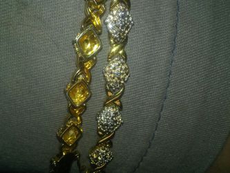 18 k over sterling silver bracelets. Some just sterling silver