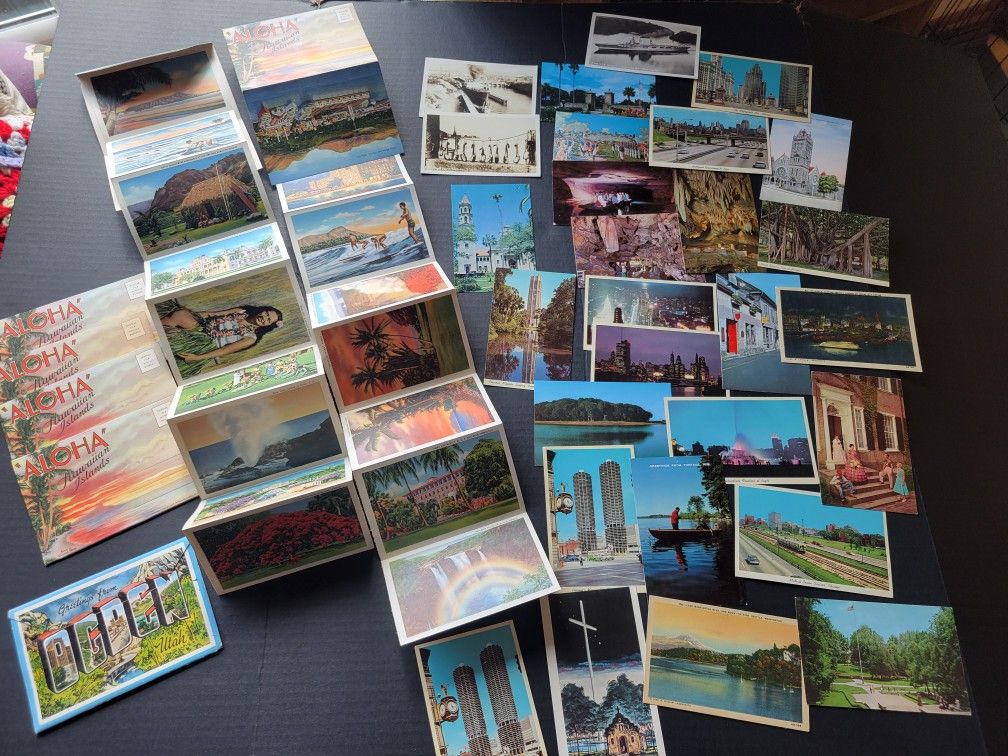 Lot Of 7 Vintage Souvenir Folders & 28 Vintage Postcards Circa 1930s & 1940s