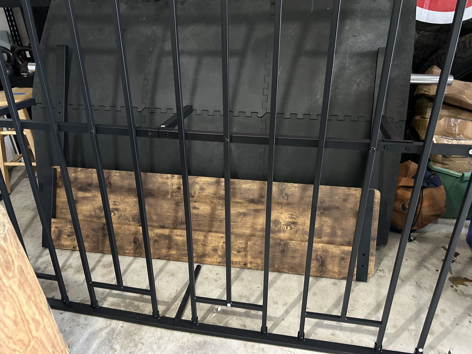 Metal & Wood Queen Bed Frame Comes With Mattress