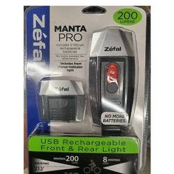 Zefal Manta Pro Bike 200 Lumens Front And Rear Lights

