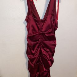 Red Ruched Cocktail Dress