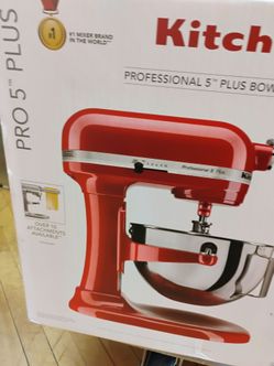 New - Larger- Red 5 Quart Professional Kitchen Aid Bowl Lift Stand Mixer