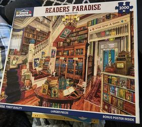 White Mountain 1000 Pc Aimee Stewart “Reading Paradise” Puzzle