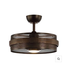 Bronze Mesh Ceiling Fan with Light