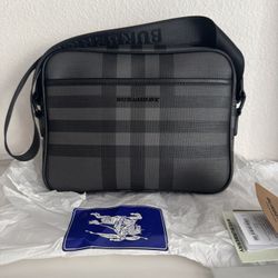 Authentic Charcoal Check Crossbody Bag – Designer