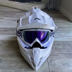 Purple & White Dirtbike Helmet