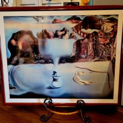 Salvador Dali " Apparition of a Face and Fruit Dish on a Beach" Signed Print Framed  35.5"×28.5"