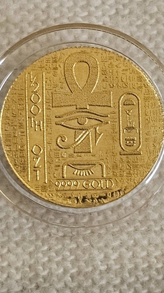 1/200th Oz GOLD Coin Egyptian Pharaoh In SEALED Capsule