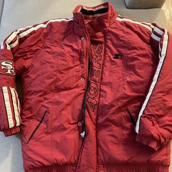 49ers Starter Jacket Puffer Medium Vintage
